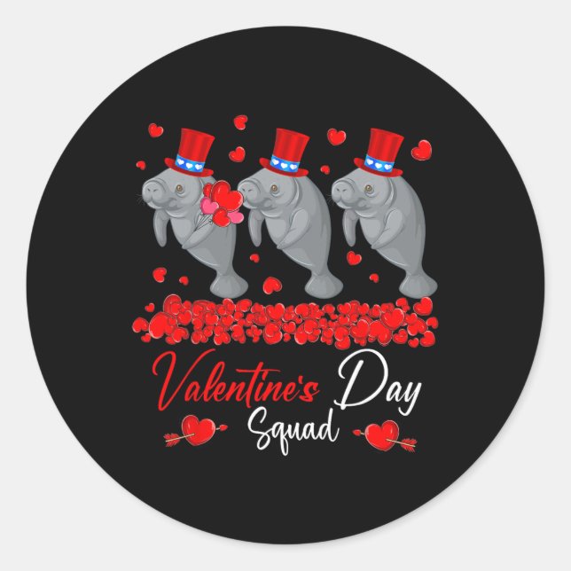 Sticker Rond L'équipe de la Saint-Valentin Trois Mignons Lamant (Devant)