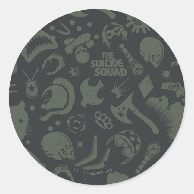 Sticker Rond L'équipe du suicide | Motif d'icône de caractère (Devant)