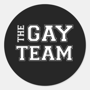 Sticker Rond L'équipe gay (ligne de ramassage)