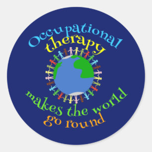 Sticker Rond L'ergothérapie fait tourner le monde