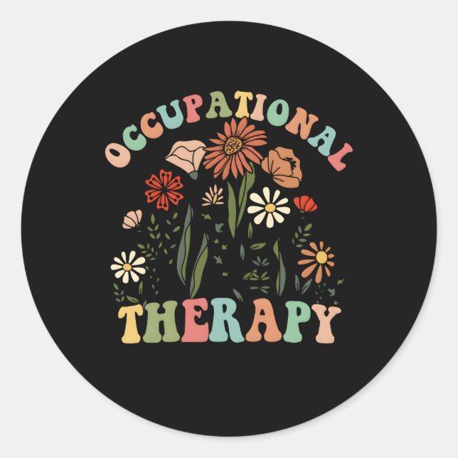 Sticker Rond L'ergothérapie vous aide à développer les Plantes  (Devant)