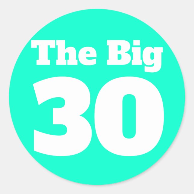 Sticker Rond Les 30 ans bleu-vert (Devant)