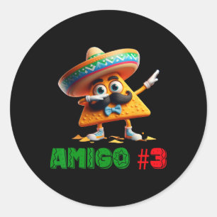 Sticker Rond Les 3 Amigos Cinco De Mayo Amigo #3 Group Ma