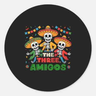 Sticker Rond Les 3 trois amis trois amis tres amis cinco