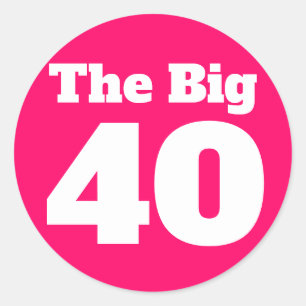 Sticker Rond Les 40 ans Grand Anniversaire Rose