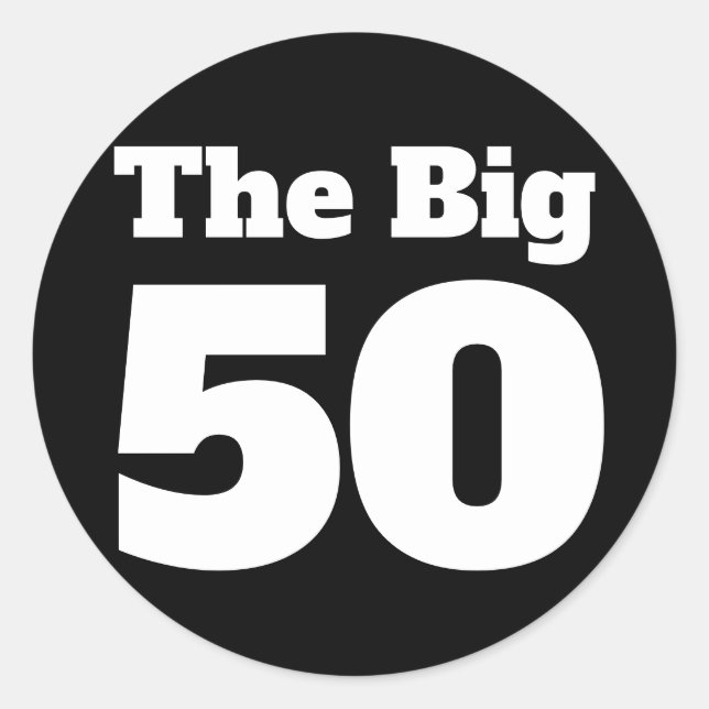 Sticker Rond Les 50 ans Black Birthday (Devant)