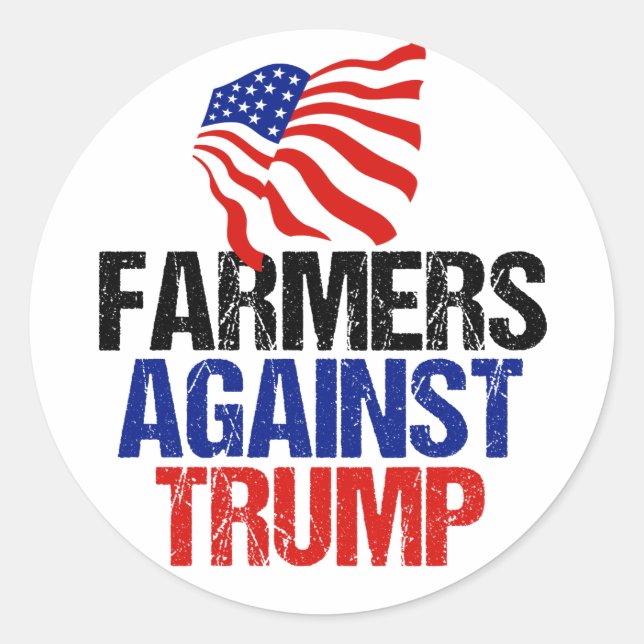 Sticker Rond Les agriculteurs contre l'élection de Trump en 202 (Devant)