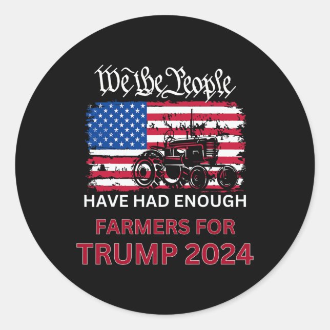Sticker Rond Les Agriculteurs Républicains Pour Trump 2024 Nous (Devant)