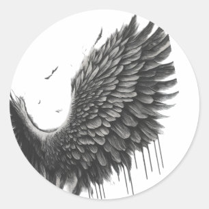 Sticker Rond Les ailes de la liberté
