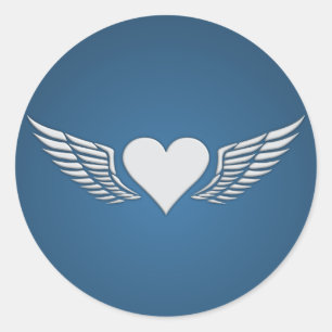Sticker Rond Les ailes de l'amour autocollants, personnaliser