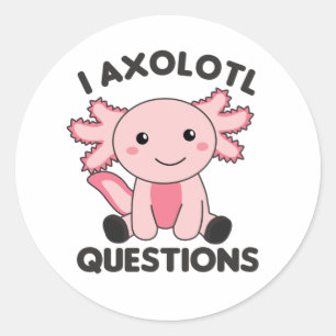 Sticker Rond Les Amateurs D'Axolotl Les Animaux Douces Pour Les