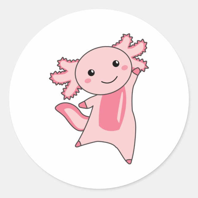 Sticker Rond Les Amateurs D'Axolotl Les Beaux Animaux Pour Les  (Devant)