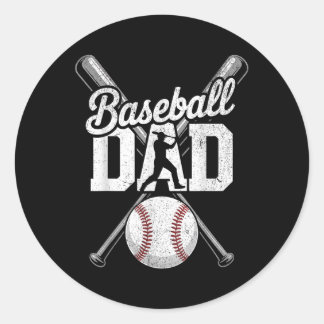 Sticker Rond Les Amateurs De Baseball Sport Pour La Fête des pè
