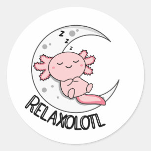Sticker Rond Les Amateurs De Détente Axolotl, Les Beaux Animaux