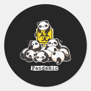 Sticker Rond Les amateurs de panda Panda mignonne Pandny