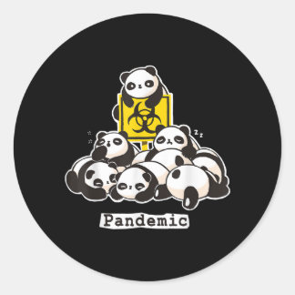 Sticker Rond Les amateurs de panda | Panda mignonne Pandny