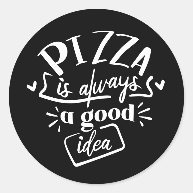 Sticker Rond Les amateurs de pizza cool (Devant)
