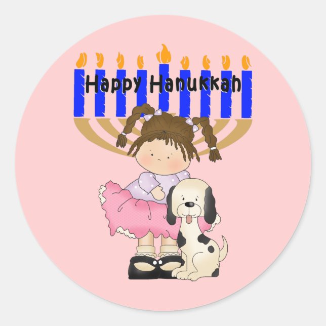 Sticker Rond Les Amis de Hanukkah (Devant)