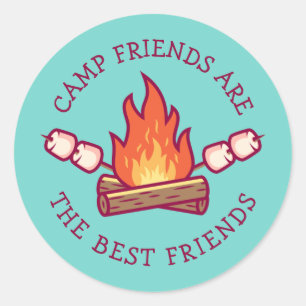 Sticker Rond Les amis du camp sont les meilleurs amis