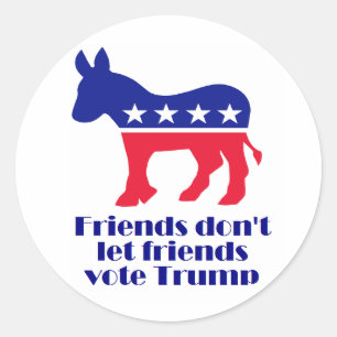 Sticker Rond Les amis ne laissent pas des amis voter des