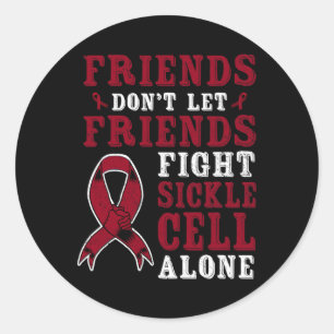Sticker Rond Les amis ne laissent pas les amis combattre seuls 