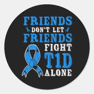 Sticker Rond Les amis ne laissent pas les amis combattre seuls