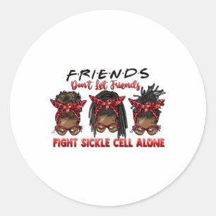 Sticker Rond Les amis ne laissent pas les amis combattre seuls