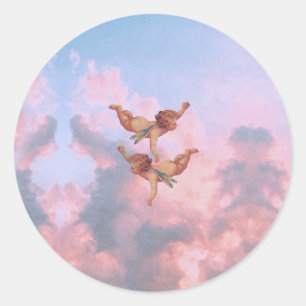 Sticker Rond Les anges dans le ciel