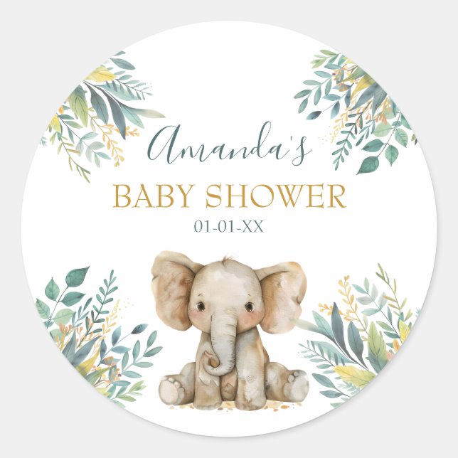 Sticker Rond Les animaux de la jungle sauvage (Devant)