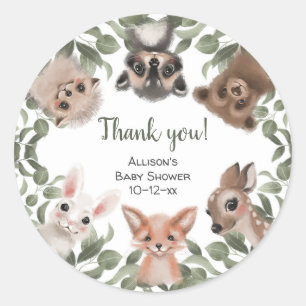 Sticker Rond Les animaux des bois les amis des forêts le migno