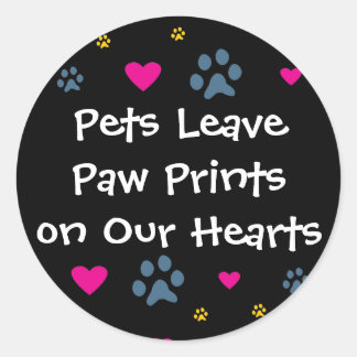 Sticker Rond Les animaux laissent des Empreintes de pattes sur