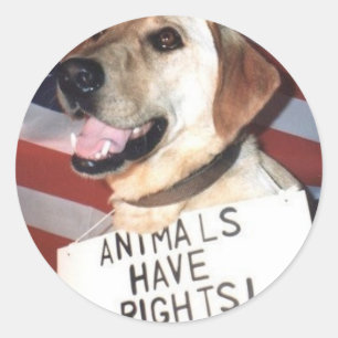 Sticker Rond Les animaux ont des droits