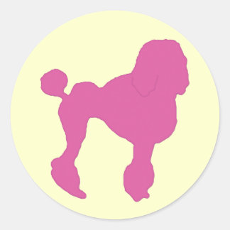 Sticker Rond les années 50 Poodle Vintage rose