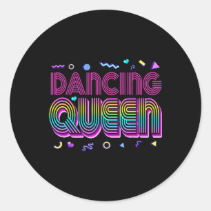 Sticker Rond Les années 70 de danse Queen Shirt Vintage Danser
