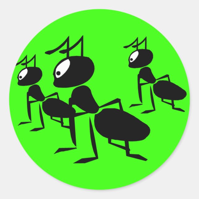 Sticker Rond Les Ants Go Marching - Ajoutez Votre Propre Texte  (Devant)