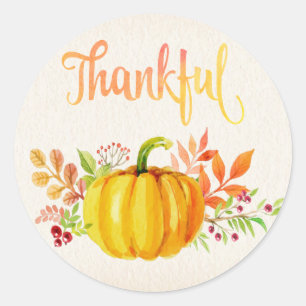 Sticker Rond Les aquarelles de Thanksgiving "Thanksgiving"