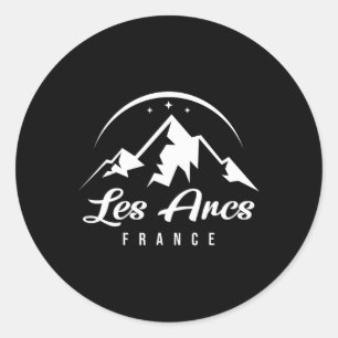 Sticker Rond Les Arcs France Station De Ski Snowboard Sou