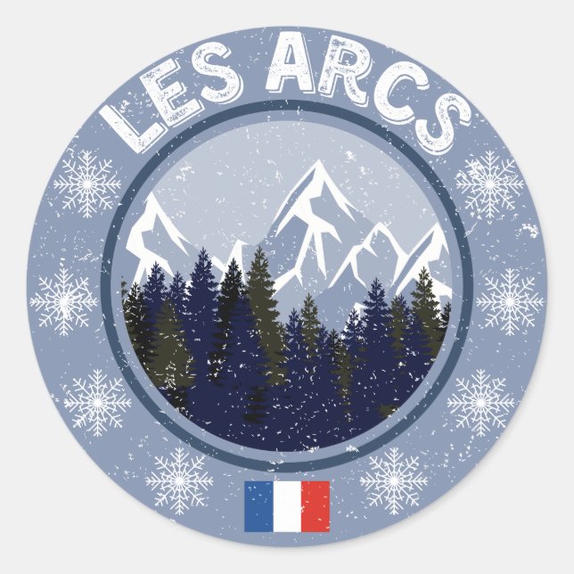 Sticker Rond Les Arcs Station de Ski (Devant)