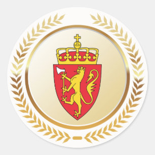 Sticker Rond Les armoiries de la Norvège