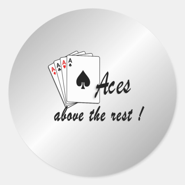 Sticker Rond Les As au-dessus du reste de l'argent (Devant)