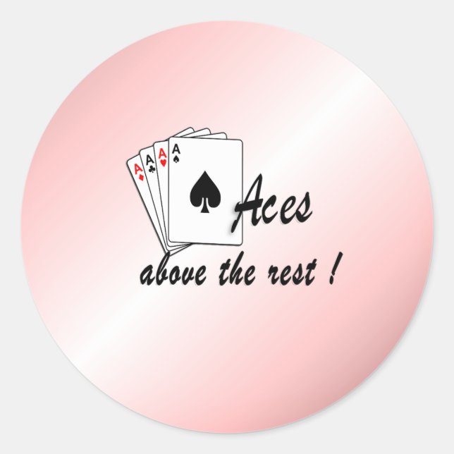 Sticker Rond Les As au-dessus du reste rouge (Devant)