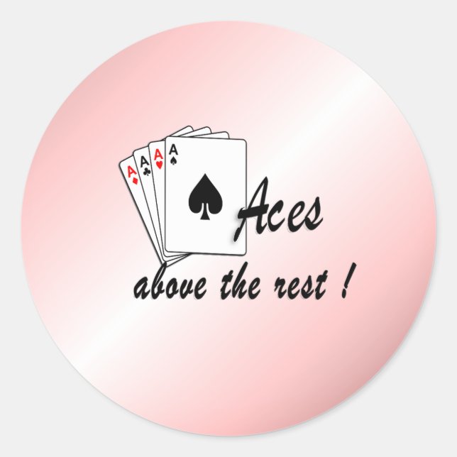 Sticker Rond Les As au-dessus du reste rouge (Devant)