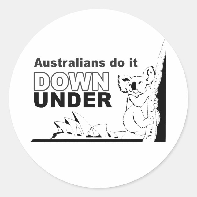 Sticker Rond les australiens le font en bas (Devant)
