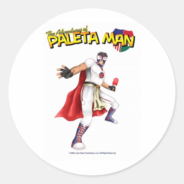 Sticker Rond Les aventures de Paleta Man (Devant)
