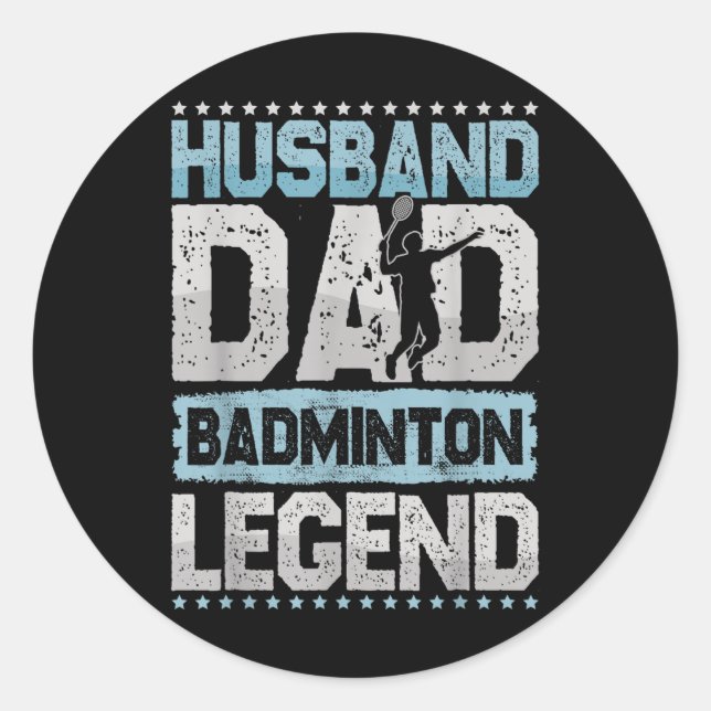 Sticker Rond Les Badminton Legends Retro Shuttle Hommes Badmint (Devant)