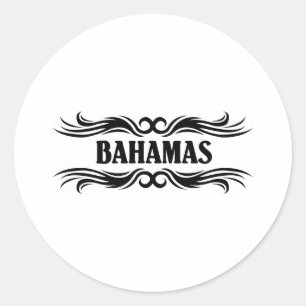 Sticker Rond Les Bahamas tribales