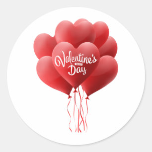 Sticker Rond Les ballons de la Saint-Valentin