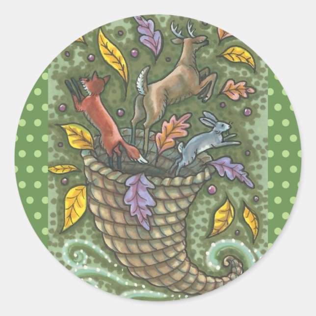 STICKER ROND LES BÂTISSEURS DE CORNUCOPIE SAUVAGE DE LA NATURE (Devant)