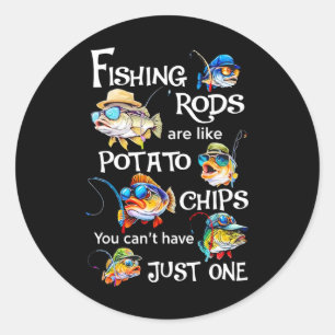 Sticker Rond Les bâtons de pêche sont comme des chips de pommes