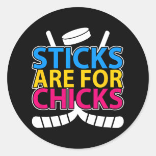 Sticker Rond Les Bâtons Sont Pour Les Joueurs De Hockey De Cham